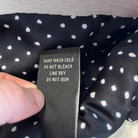 Kinder Aggugini for Macy's Cream Linen Military Black Trim Ribbon Cuff Blazer XS - Picture 10 of 12